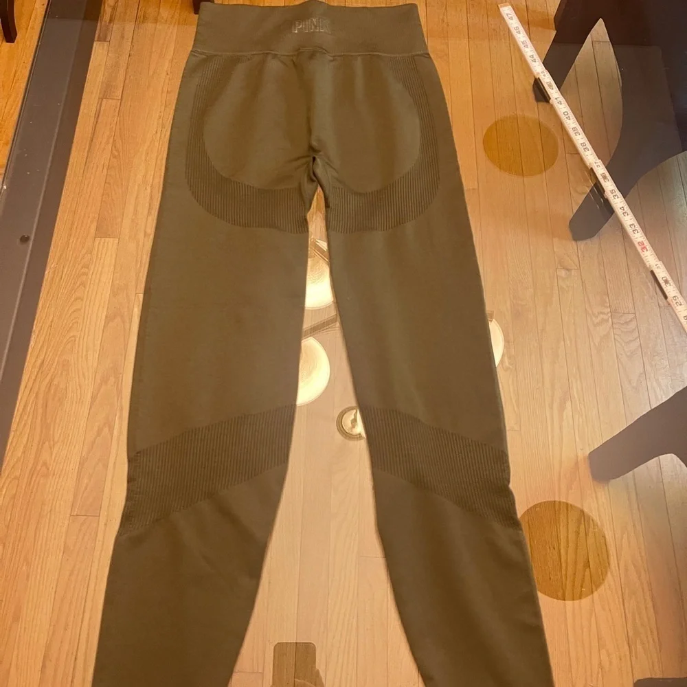 BUNDLE of Two Pink Victoria's Secret Olive and Gray Leggings Size ML